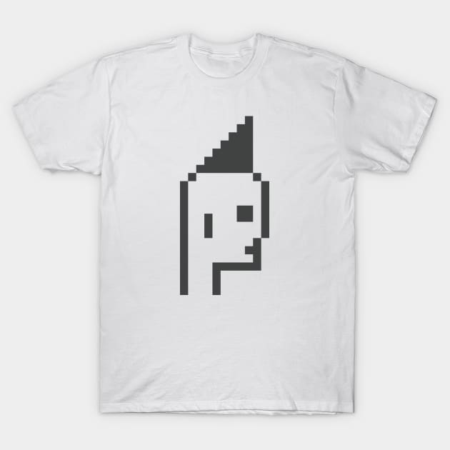 Pixel Art / Cool Mohawk - Black on White / ToolCtypto NFT T-Shirt by Magicform